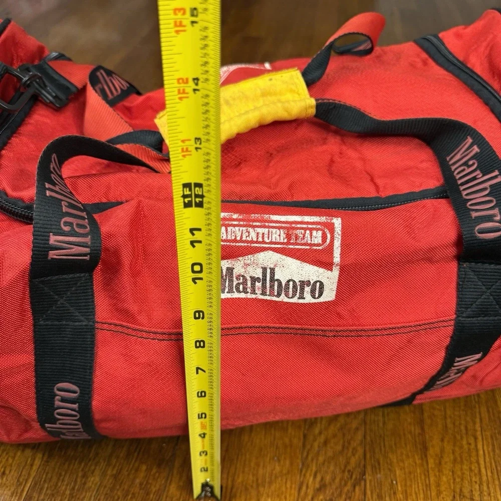 Vintage Marlboros Red and Black Duffle Bag Rare 90s Travel Bag Luggage